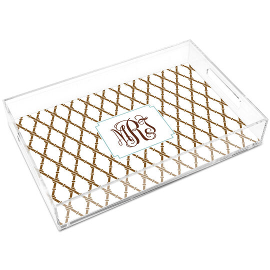 Bamboo Brown and Slate Lucite Trays